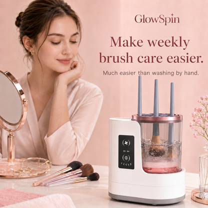 Smart makeup brush cleaner and dryer