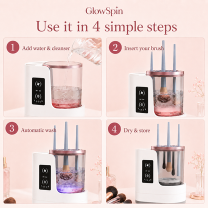 Smart makeup brush cleaner and dryer