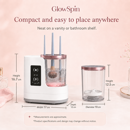 Smart makeup brush cleaner and dryer